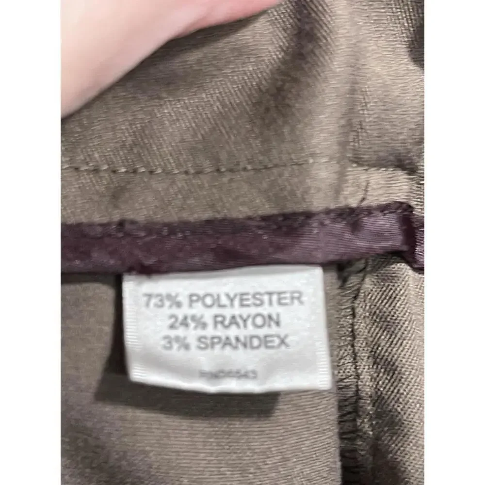 Women’s Van Heusen Classic Fit Stretch Brown Dress Pants Sz 12R - Picture 3 of 4